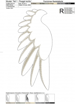 Preview: 3D-Applikation "Adler" (20x30) Preview: 3D-Applikation "Adler" (20x30)